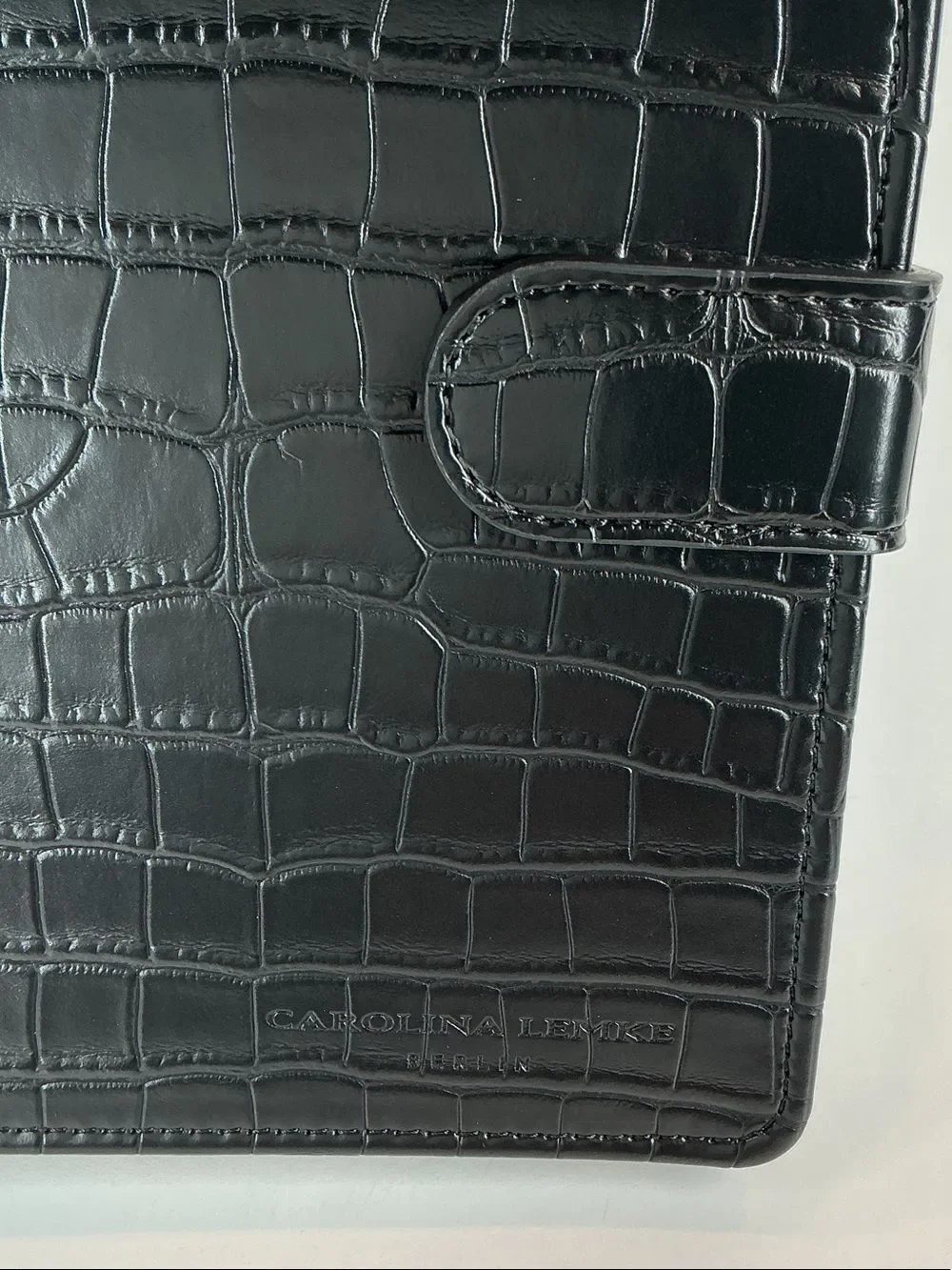 Carolina Lemke Berlin Croc Embossed Planner Binder Organizer + Pen (new in box)